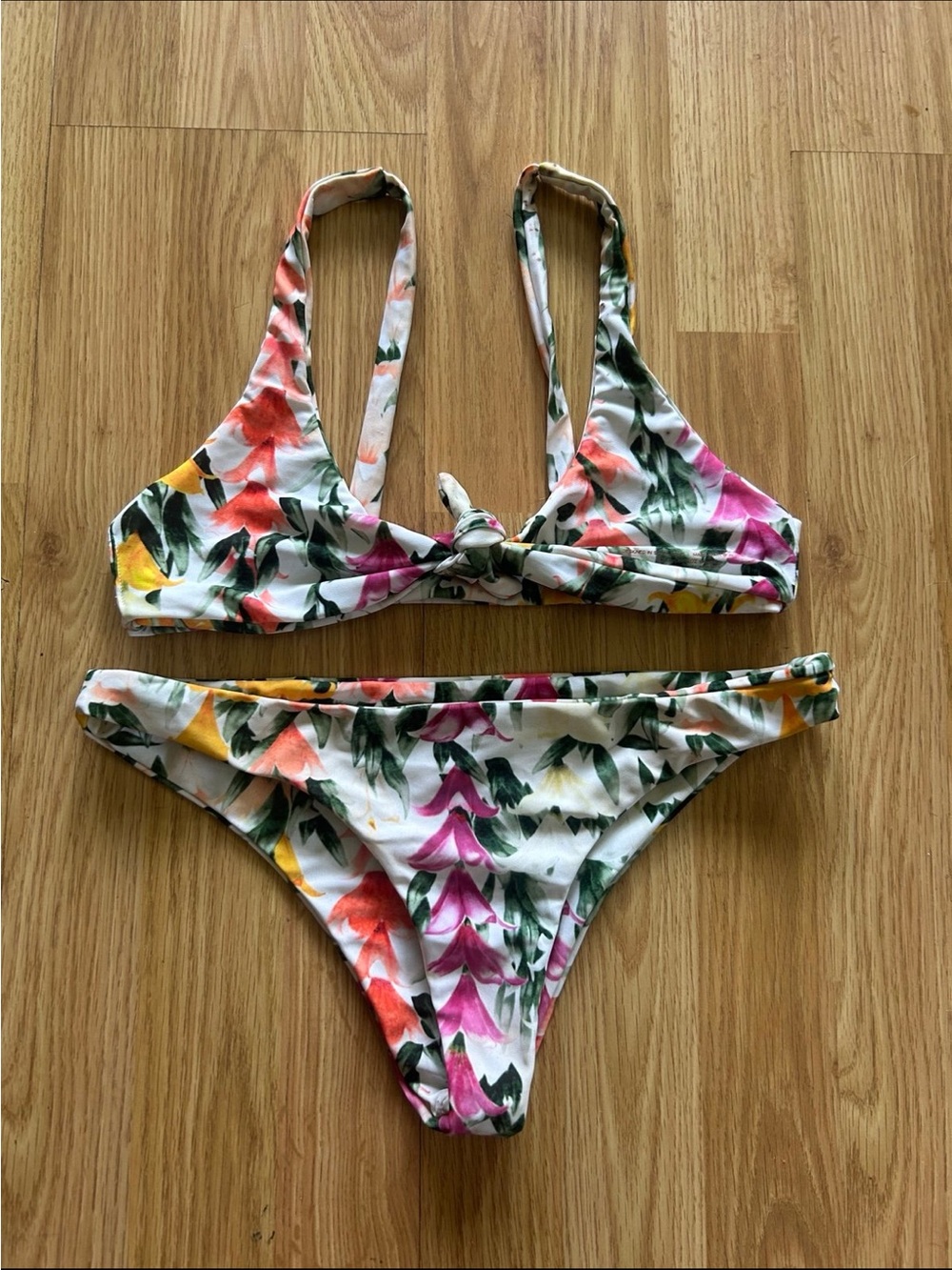 Stone Fox Swim bikini in lei stand